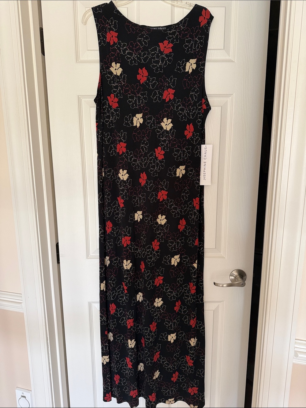Josephine Chaus Black Dress with Red and Cream Floral Print